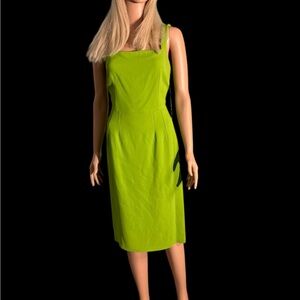 NWT Dolce & Gabbana Bright Green Sheath Midi Dress
